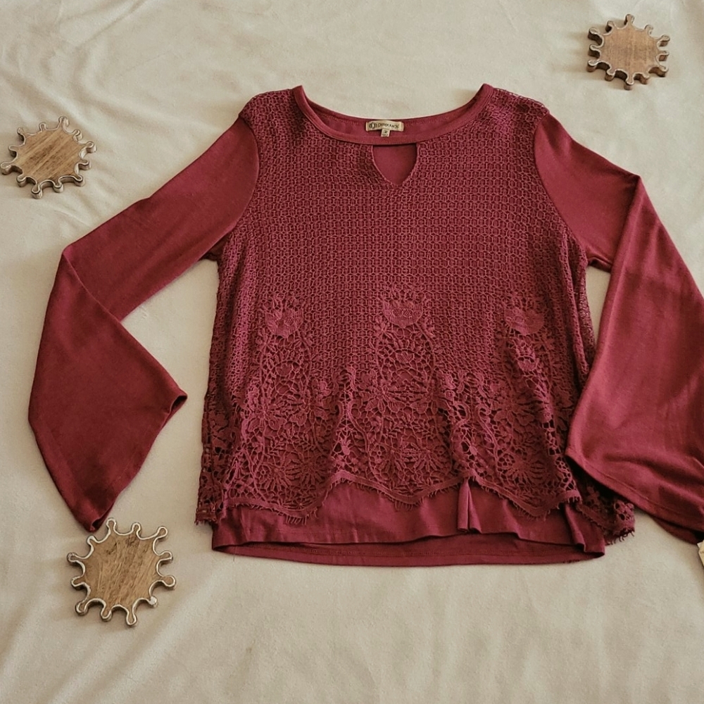 Flared long sleeve boho shirt